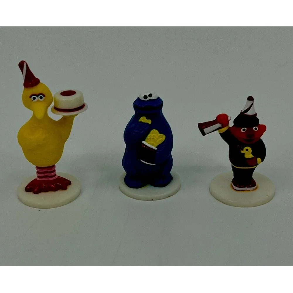 Sesame Street Set of 3 Vintage Wilton Cake Toppers Big Bird Cookie Monster Ernie